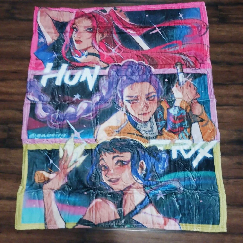 K-Pop Fan Art Throw Blanket 50x40 Anime Style Girl Group Fleece Throw